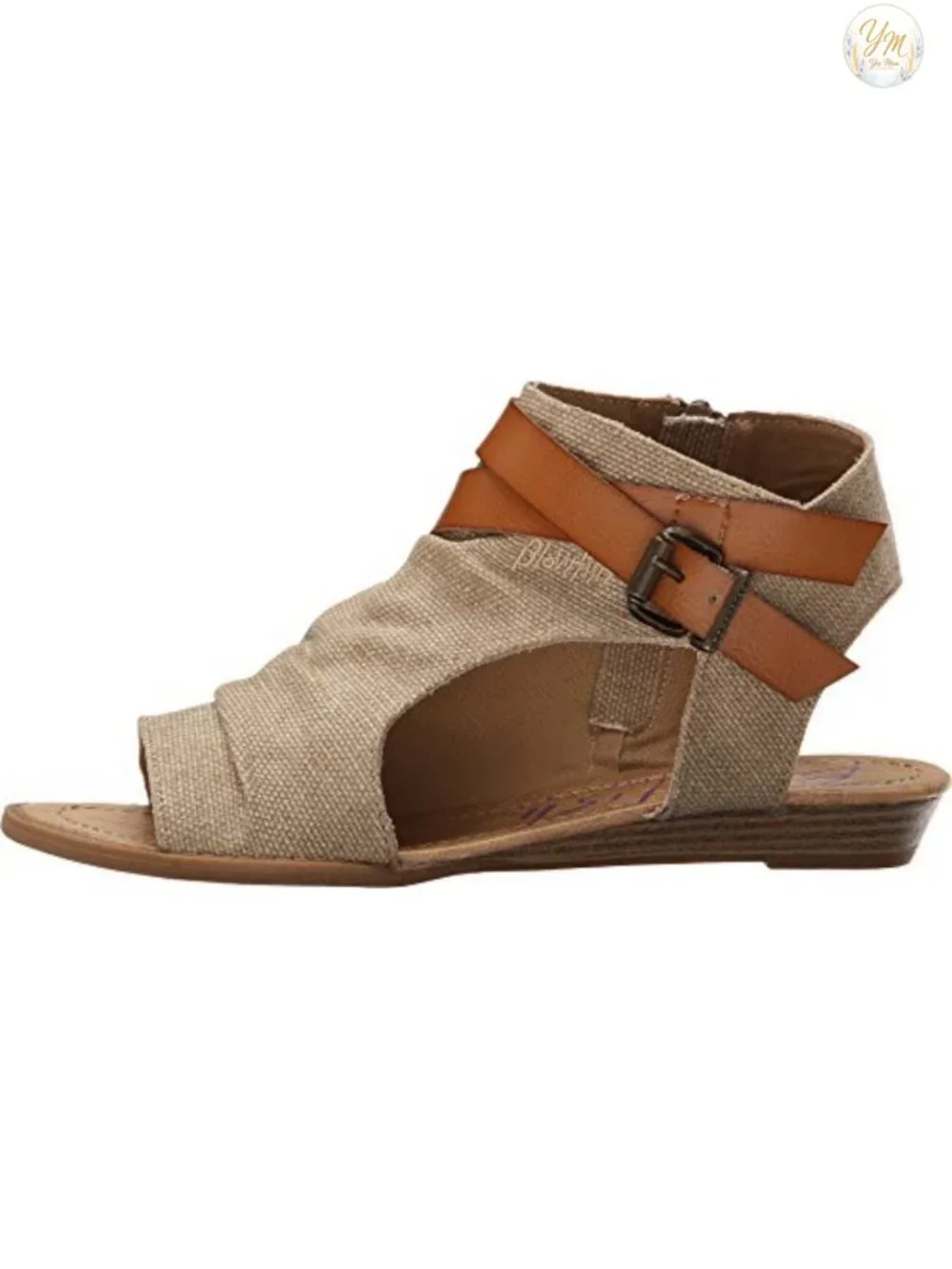 Canvas Cushioned Wedge Sandals Slip-on Comfort